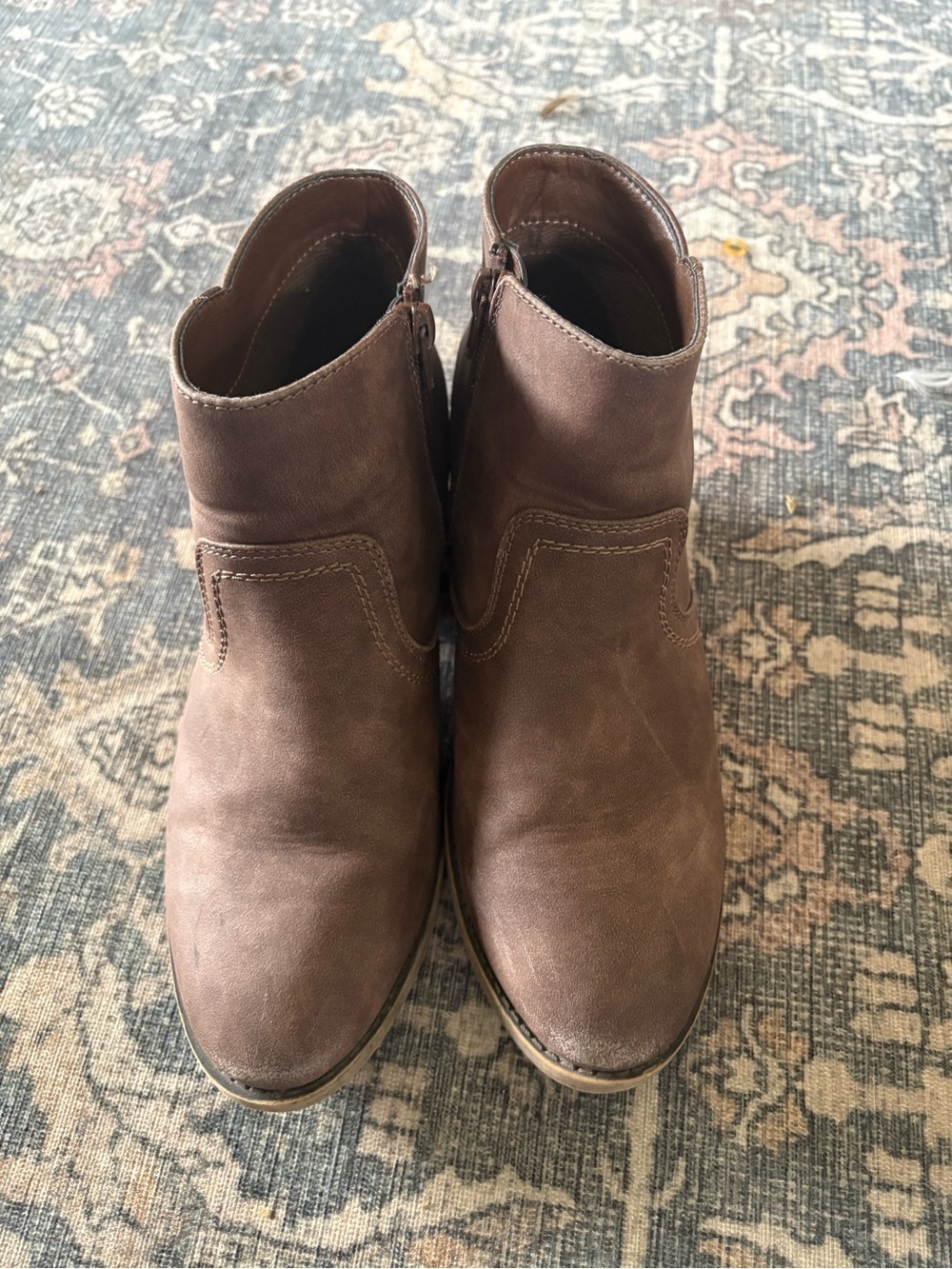 Maurices Brown Ankle Boots | Block Heel | Side Zipper